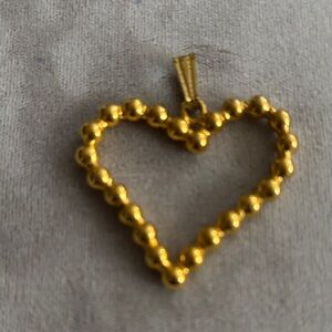 Gold Beaded Heart Necklace